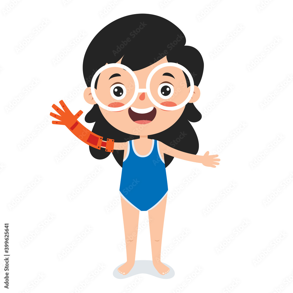 Funny Cartoon Character Using Prosthesis Funny Cartoon Character Using Prosthesis