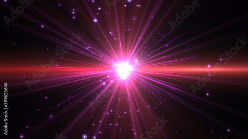 star explosion in space, star ray