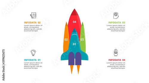 Creative concept for infographic with 4 steps, options, parts or processes. Business data visualization