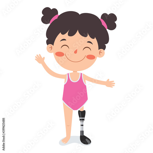 Funny Cartoon Character Using Prosthesis