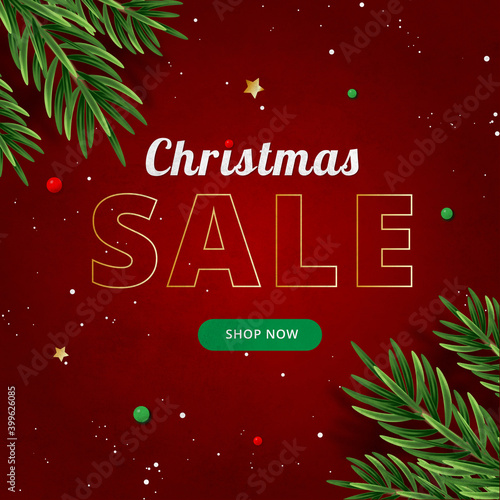 Christmas Sale red Banner