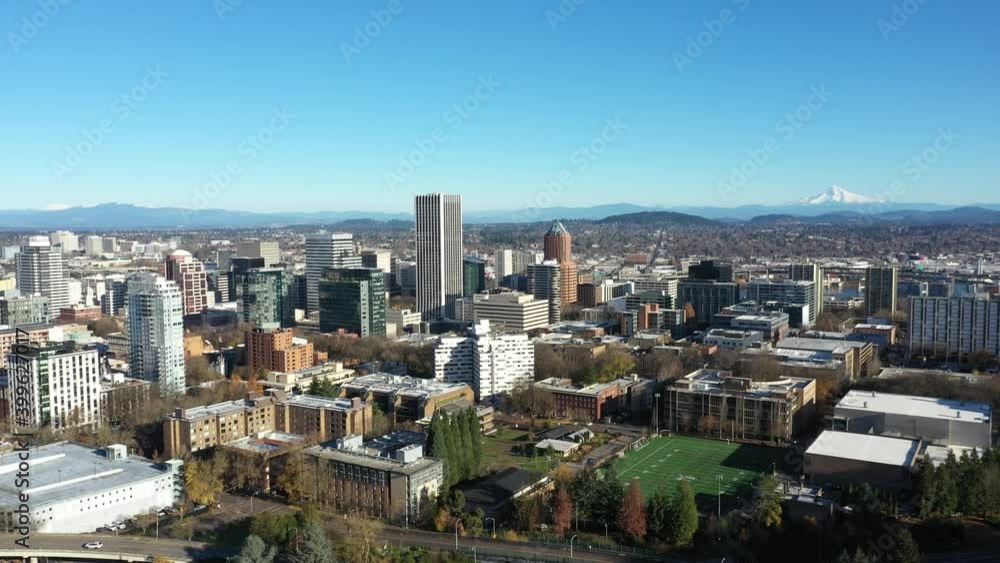 Downtown Portland Oregon on a Sunny Day Looking East Towards Mt. Hood
Downtown Portland Oregon on a Sunny Day Looking East Towards Mt. Hood