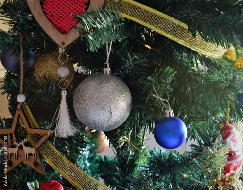 Christmas tree with their respective varied decoration.