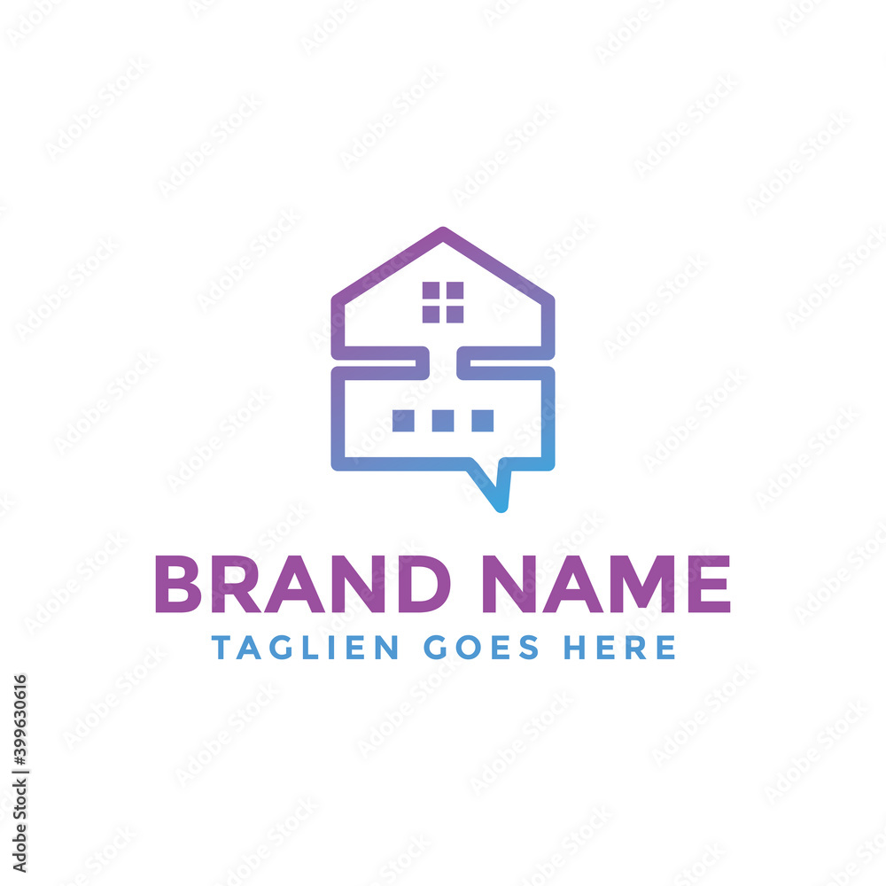 Fototapeta premium Home Message Logo Design Template For Multi-Purpose Use