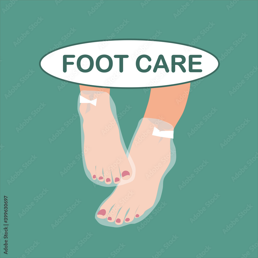 Image Of Women s Feet In A Foot Mask And The Inscription Foot Care image-of-women-s-feet-in-a-foot-mask-and-the-inscription-foot-care