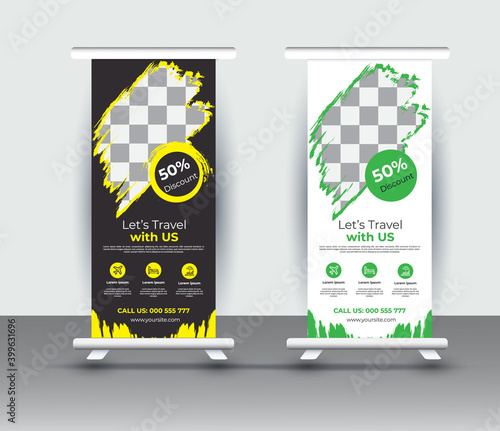 Travel roll up banner design template