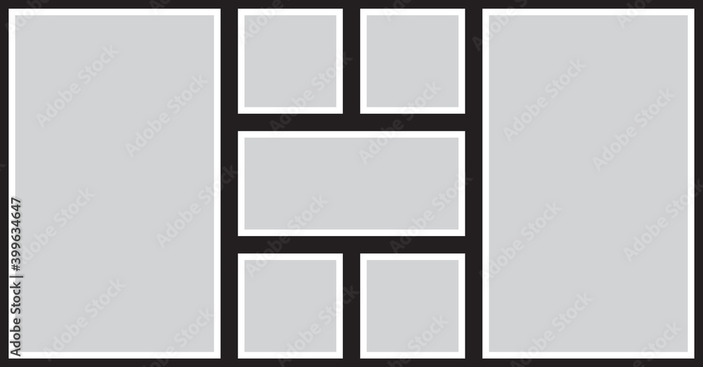 Vector frame for photos and pictures, photo collage, photo puzzle Vector frame for photos and pictures, photo collage, photo puzzle