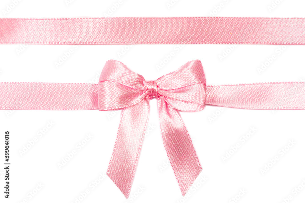 Isolated pink ribbon and bow Stock Photo