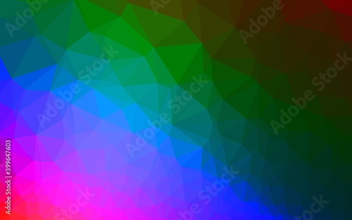 Dark Multicolor  Rainbow vector shining triangular pattern.