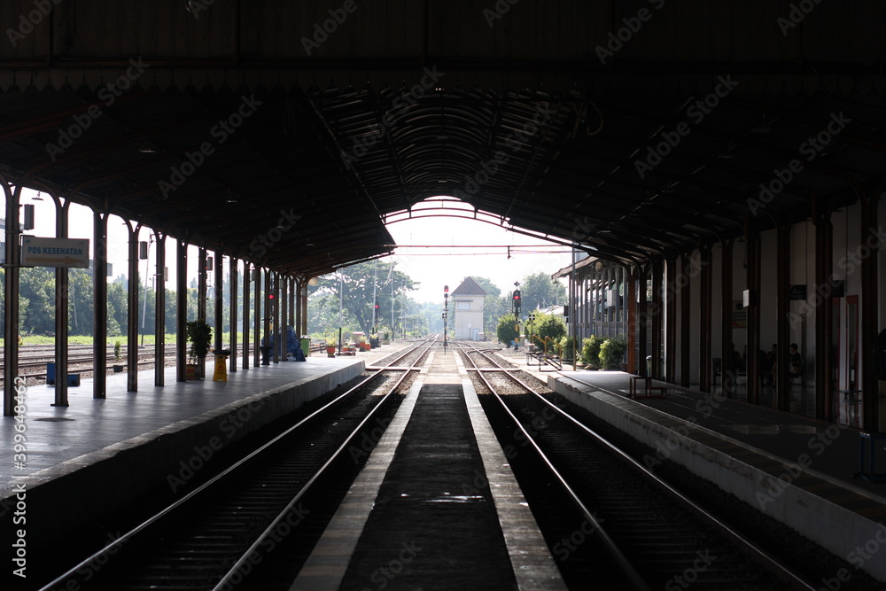 Naklejka premium madiun indonesia train station