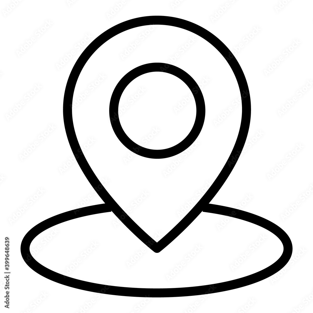Fototapeta premium Geo Target Location Flat Icon Isolated On White Background