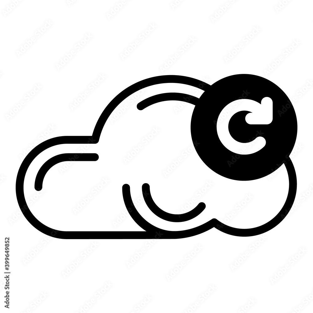 Cloud File Refresh List Flat Icon Isolated On White Background Cloud File Refresh List Flat Icon Isolated On White Background