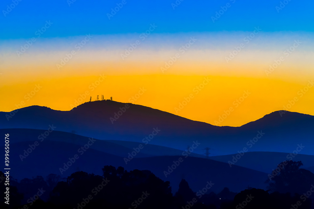 Hills, Mountains at Sunset, Horizon, Sunset