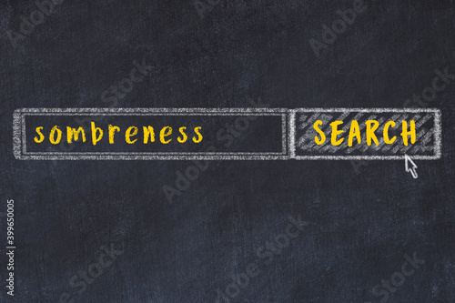 Cuadro en lienzo Chalk sketch of browser window with search form and inscription sombreness
