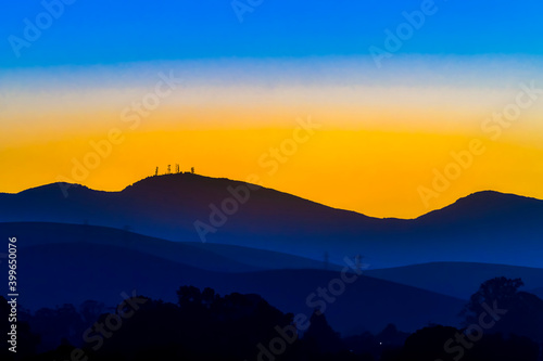 Hills, Mountains at Sunset, Horizon, Sunset