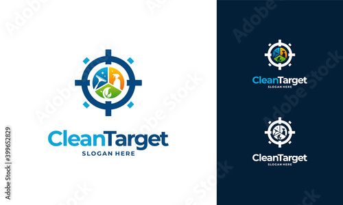 Cleaning Target logo designs concept vector, Cleaning Service logo designs, Clean spot logo
