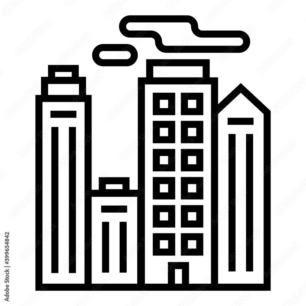 Skyscrapers Office Buildings Flat Icon Isolated On White Background Skyscrapers Office Buildings Flat Icon Isolated On White Background