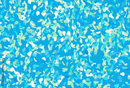Light blue, yellow vector background with abstract forms.