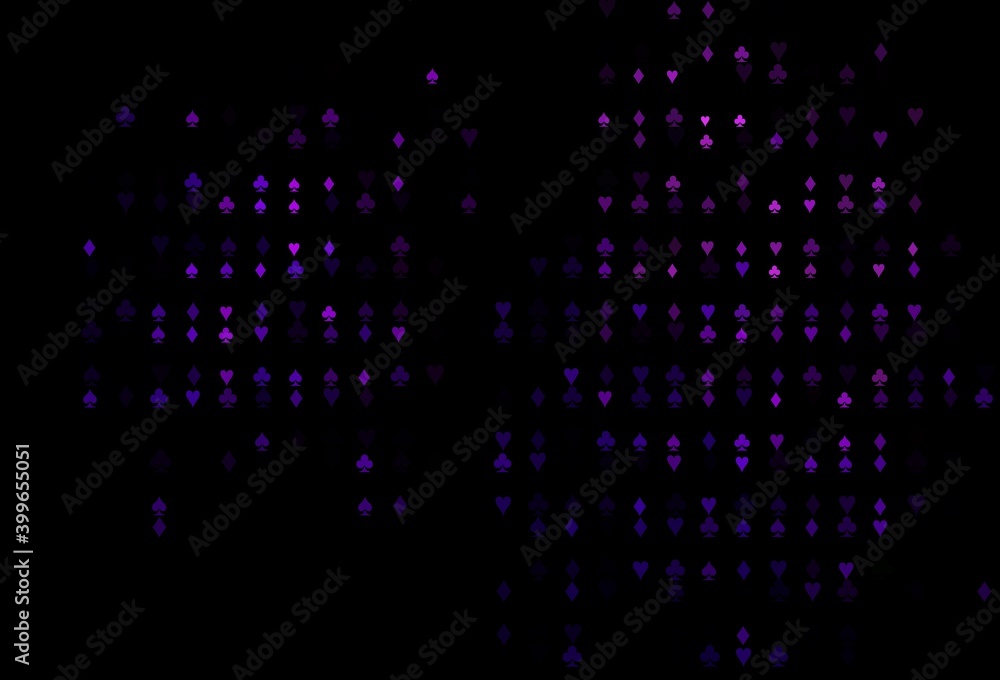 Dark Purple vector cover with symbols of gamble. Dark Purple vector cover with symbols of gamble.