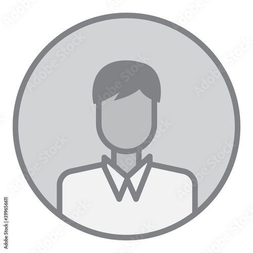 Interface User Avatar Inactive Flat Icon Isolated On White Background
