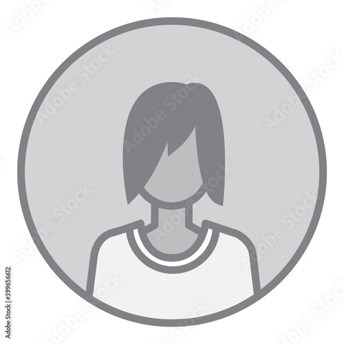 Interface User Avatar Inactive Flat Icon Isolated On White Background