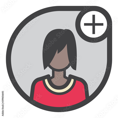 Interface User Avatar Inactive Add Flat Icon Isolated On White Background
