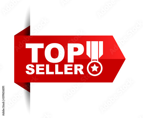 red vector banner top seller