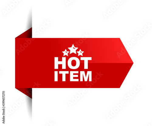 red vector illustration banner hot item