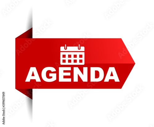 red vector illustration banner agenda