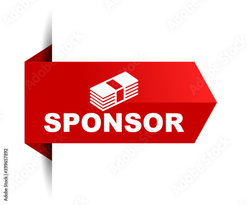 red vector illustration banner sponsor