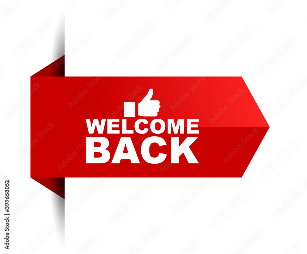 red vector illustration banner welcome back red vector illustration banner welcome back