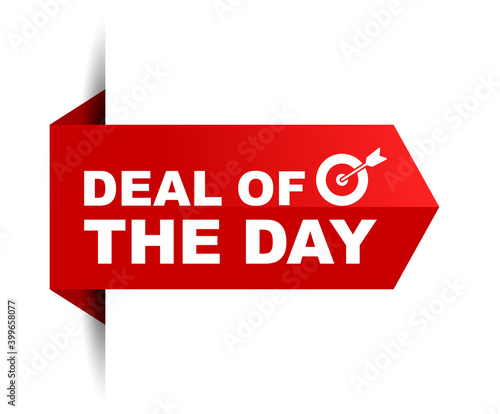 red vector illustration banner deal of the day