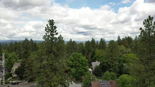 drone view of old craftsman house