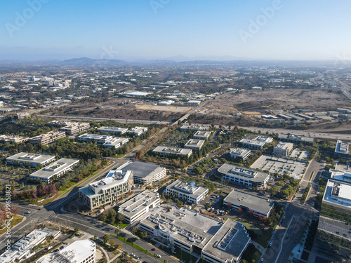 Aerial view of UTC  University City large residential and commercial district next to the University of California  San Diego  California  USA. December 1st  2020
