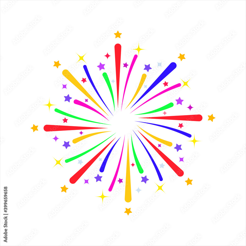 fire work icon Vector Illustration design Logo template on background. color editable fire work icon Vector Illustration design Logo template on background. color editable