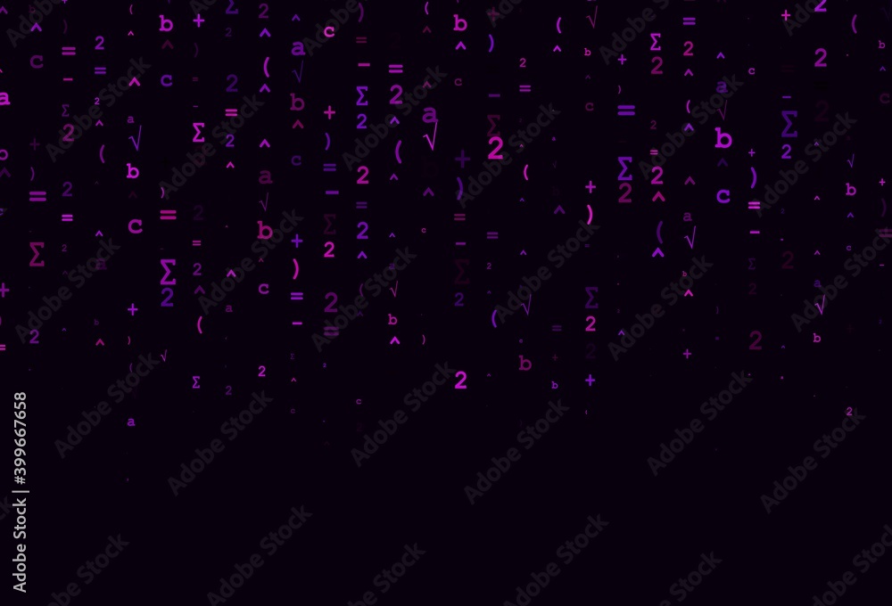 Light Pink vector texture with mathematic symbols.