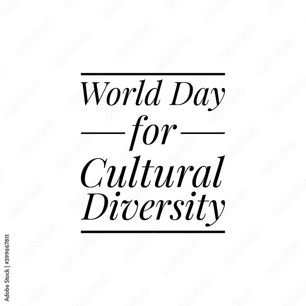 Fototapeta premium ''World Day For Cultural Diversity'' Lettering