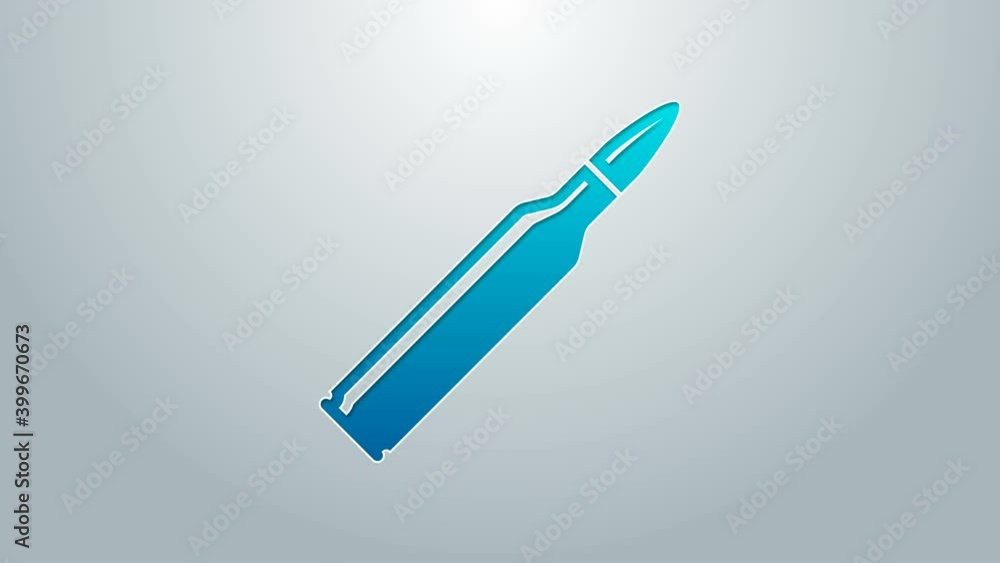 Blue line Bullet icon isolated on grey background. 4K Video motion graphic animation Blue line Bullet icon isolated on grey background. 4K Video motion graphic animation