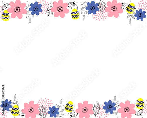 花のイースターフレームイラスト素材
