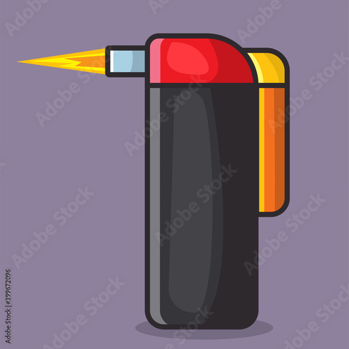 pocket torch lighter isolated vector illustration in  flat style 