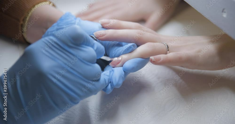 Nails manicure close up slow motion 4K Nails manicure close up slow motion 4K