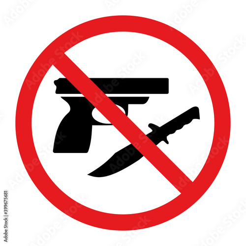 Symbols forbidden to carry weapons Vector illustration photo