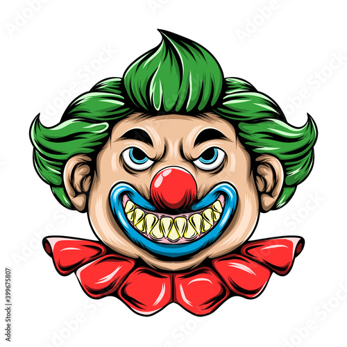 The scary clown with the sharp teeth and the ball nose