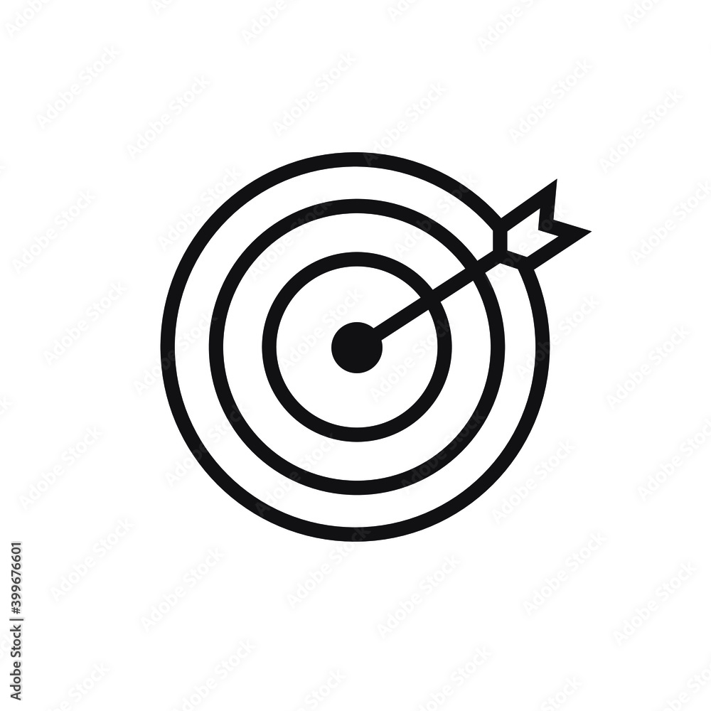 target with arrow icon flat design target with arrow icon flat design