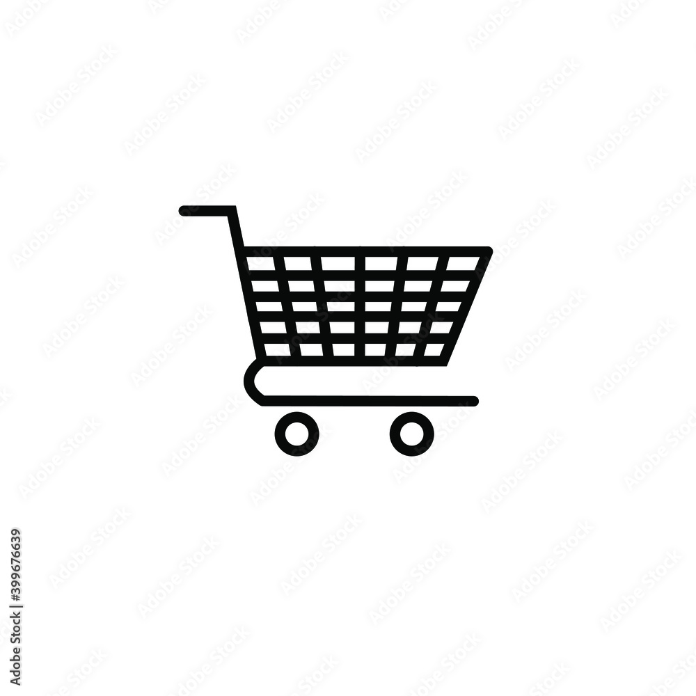 shopping cart button icon vector