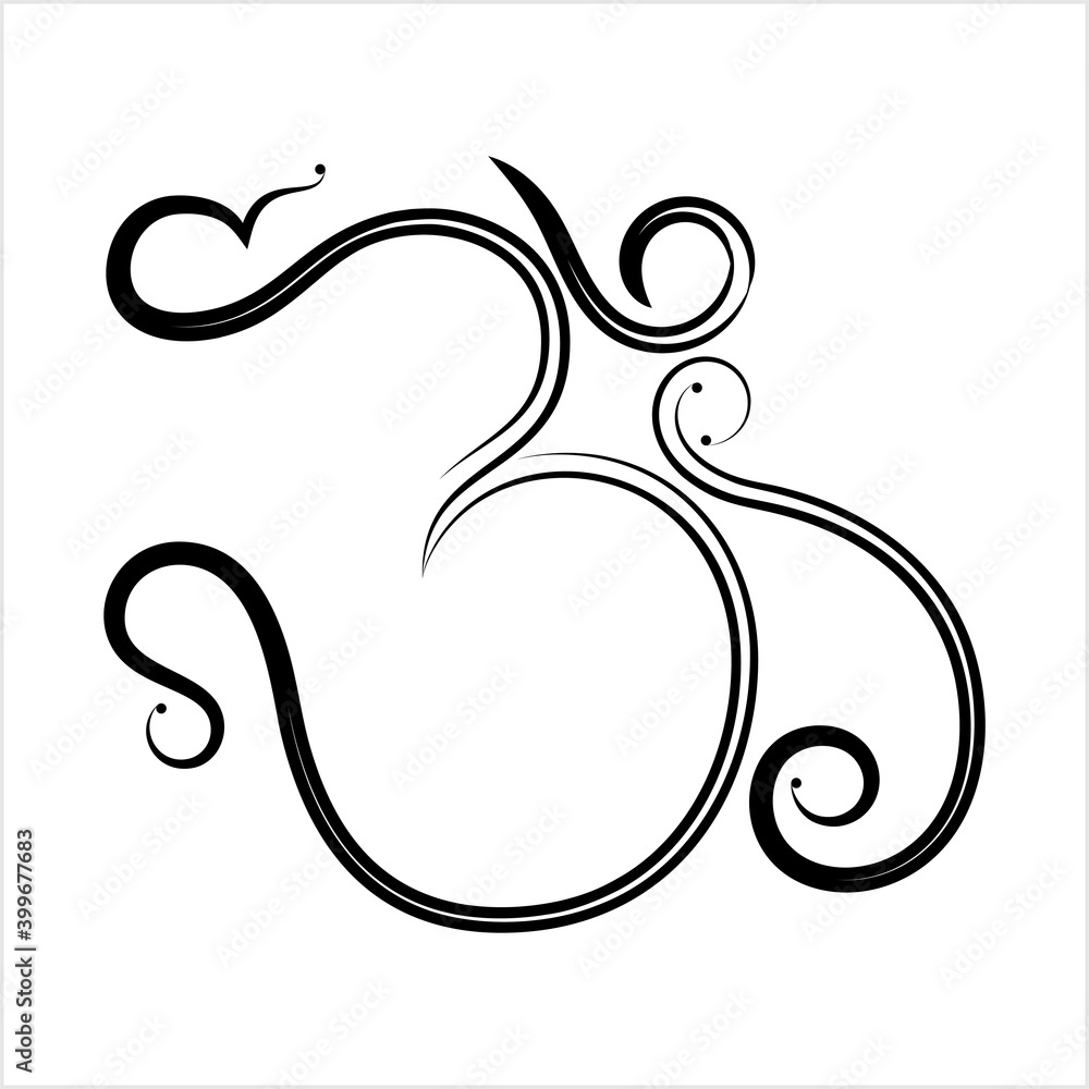 Aum (Om) The Holy Motif Calligraphic Style