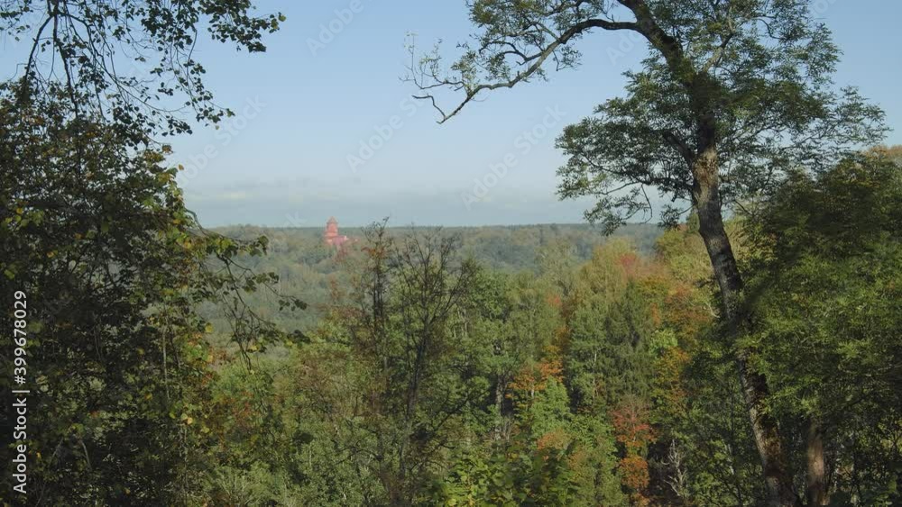 Beautiful look to woods and Sigulda castle Beautiful look to woods and Sigulda castle