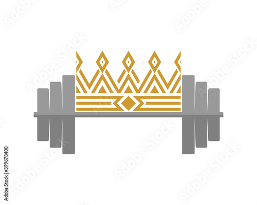 Crown on the gym dumbbell logo