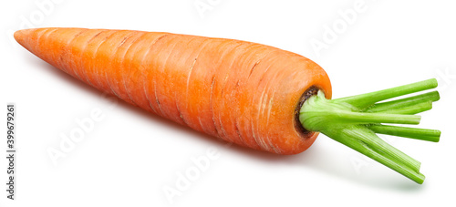 Ripe whole carrot vegetable isolated photo