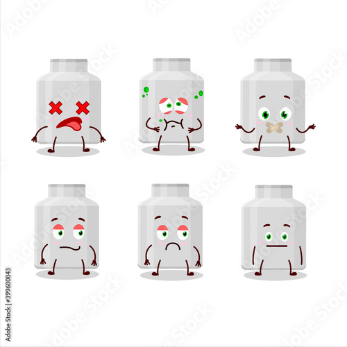 Milk can cartoon character with nope expression